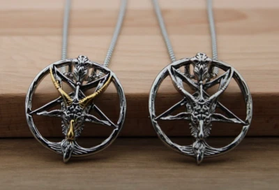 Halskette Bock Tier Pentagramm Herrenkette Männerkette Modeschmuck Geschenk - Bild 1 von 4