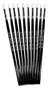 Major Brushes White Flat Synthetic Sable Brushes - Packs of 10 - Picture 1 of 12
