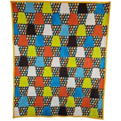 Owl handmade baby quilt colorful forest nursery blanket - Image 1 of 3