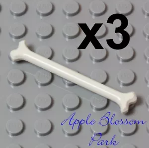 NEW Lego Lot/3 LONG WHITE BONES Dog/Cat Animal Food - Ninjago Minifig Weapon Set - Picture 1 of 2
