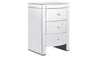 Canzano 3 Drawer Bedside Table - Mirrored. Free Delivery within 10 miles
