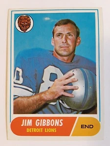 1968 Topps Jim Gibbons #208 Football Karte Detroit Lions - Bild 1 von 2