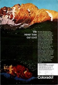 1967 Colorado Travel We Never Lose Our Cool Vintage Print Ad Ephemera Full Page - Picture 1 of 1