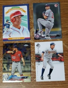 Washington Nationals 4 Card Lot, Max Scherzer, Juan Soto, Zimmerman, Doolittle