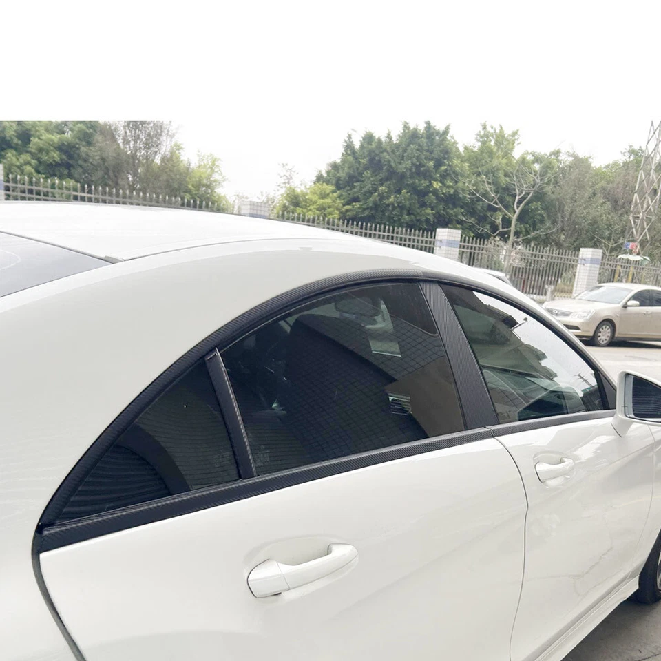 Carbon Fiber Black Chrome Delete Window Trims For Mercedes Benz CLS W218 2012-17 - Imagem 1 de 4