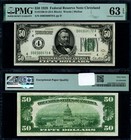 New ListingFr. 2100 D $50 1928 Federal Reserve Note Cleveland D-A Block Choice Pmg Cu63 Epq