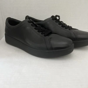 FitFlop Rally Walking Sneaker Women's 10 Black Leather Style X22-090 - Picture 1 of 14