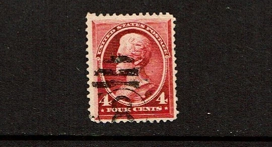 1887 U.S. CLASSIC 4c Carmine Jackson Sc#215 Used "Shoeprint" Cancel - Image 1 of 1