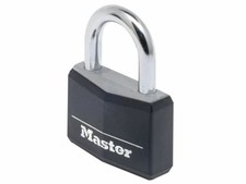 Aluminium Black Vinyl Cover 50mm Padlock 4-Pin MLK9150BLK
