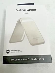 $39.99 Native Union Wallet STAND Magnetic WHITE Sandstone FOR IPHONE NEW - Picture 1 of 14