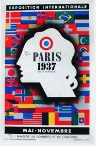 Poster vintage originale PARIGI INT. EXPO 1937 Jean Carlu - Foto 1 di 1