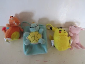 Pokemon plush clips Pikachu Mew Charizard Squirtle pouch - Picture 1 of 17