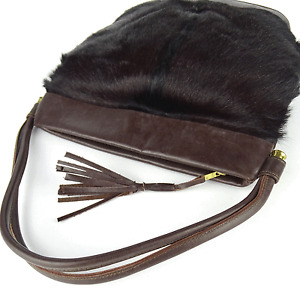 schöne Muff Handtasche Fohlenfell Leder Tasche 40er 50er leather bag vintage