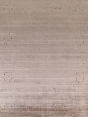 Tapete de área Tribal Bordered Gabbeh tamanho quarto 8'x10' tapete de lã feito à mão - Imagem 1 de 4