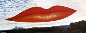 Man Ray LIPS Observatory Time The Lovers Offset Litho 9-1/4 x 24 - Picture 1 of 2