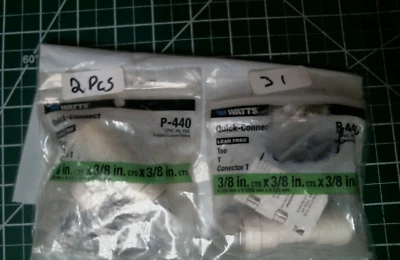 Watts Quick Connect 3/8" x 3/8" x 3/8" CTS Tee T Push Fit for PEX or Copper Pipe - Image 1 of 3