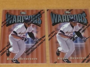 Lot Of (2) 1997 Topps Finest #63 Rickey Henderson San Diego Padres Nmmt
