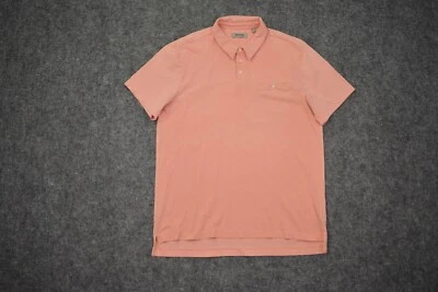 Camisa polo masculina casual Kenneth Cole Reaction adulto grande laranja bolso pêssego - Imagem 1 de 4