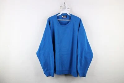 Vintage 90s Starter Mens 3XL Faded Blank Heavyweight Crewneck Sweatshirt Blue Foto 1 de 4