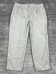 Carhartt Pants Mens 44x32 Beige Twill Pleated Utility Work Khaki B132 STN - Picture 1 of 17