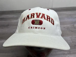 Vintage Harvard Crimson Snapback Hat Collegiate Cap Lids Ivy League Embroidered - Picture 1 of 10