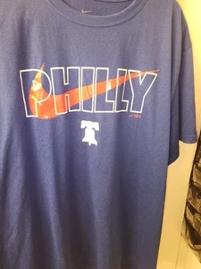 Nike Dri-Fit MLB Philadelphia Phillies Blue Short Sleeve Shirt XXL EUC - Picture 1 of 3