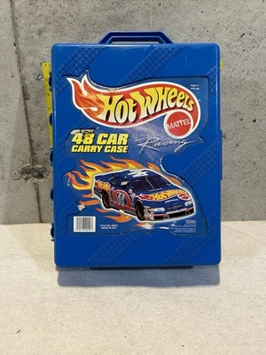 Vintage 1998 Mattel Tara Hot Wheels Blue Hard 48 Car Carry Case - PREOWNED - Image 1 of 4