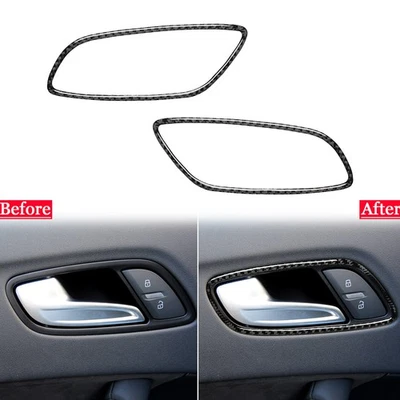 For Audi TT MK2 8J 2006-2014 Real Carbon Fiber Interior Door Handle Frame Trim - Image 1 of 4
