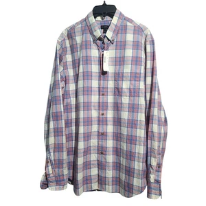 J. Crew Cream Plaid Red Blue Button Shirt Size Large NWT - Picture 1 of 6