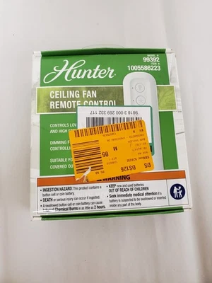 Hunter Universal 3 Speed Damp Rated Ceiling Fan Handheld Remote Control White - Image 1 of 4