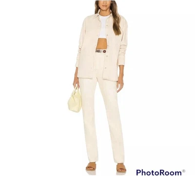 Revolve Women’s White Jeans WeWoreWhat High Rise Straight Leg Stretch 28 NWT - Image 1 of 4