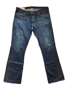Abercrombie & Fitch Bootcut Men's Dark Blue Wash Blue Jeans Size 36x32 Cotton - Picture 1 of 6