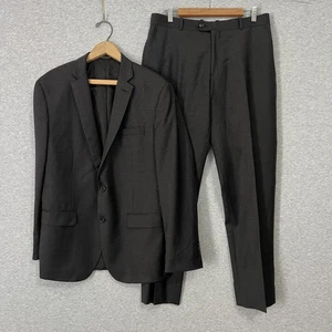 Bar III Suit Mens 42R Slim Fit Wool Gray Houndstooth Two Piece 2BSV - Picture 1 of 18