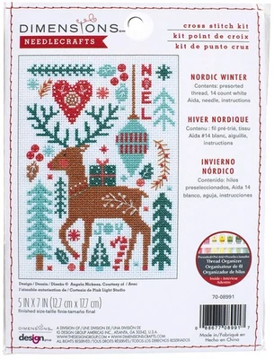 Dimensions Counted Cross Stitch Kit 5"x7"-Nordic Winter (14 Count) - 70-08991 - Image 1 of 4