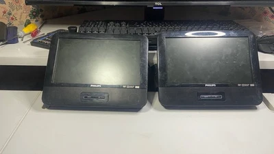 Set of 2 Phillips PD9016/RB DVD Video Player - Black Used Condition - Image 1 of 4