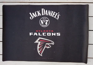 JACK DANIELS OLD #7 BRAND 2ft X 3ftATLANTA FALCONS MAN CAVE FLOOR RUBBER BAR MAT - Picture 1 of 3
