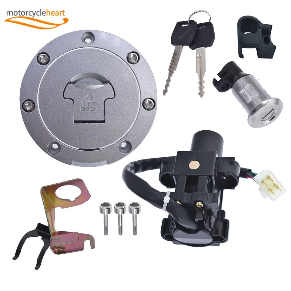 Juego de llaves de bloqueo de asiento con tapa de gas combustible interruptor de encendido para Honda CBR600RR 2003-2006 Foto 1 de 4
