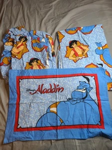 Vintage Disney Aladdin 3 Piece Twin Bed Sheet Set Jay Franco Genie - Picture 1 of 14