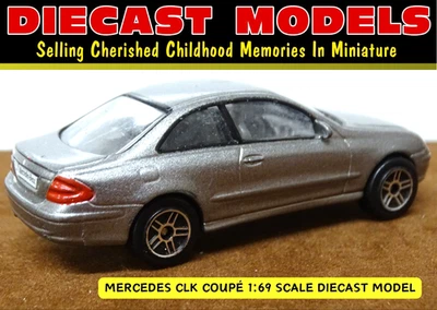 DARK GREY MERCEDES-BENZ CLK COUPÉ (C209 2002-2009) 1:59 SCALE DIECAST MODEL CAR - Imagem 1 de 4