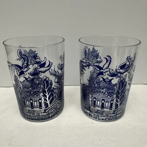 Blue Willow Drinking Glasses 3.75" Set Of 2 - Picture 1 of 5