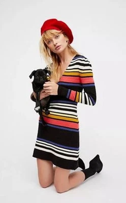 Vestido Suéter Free People Rayas L/S | Coastal Grandmother Dark Academia Prep M Foto 1 de 4
