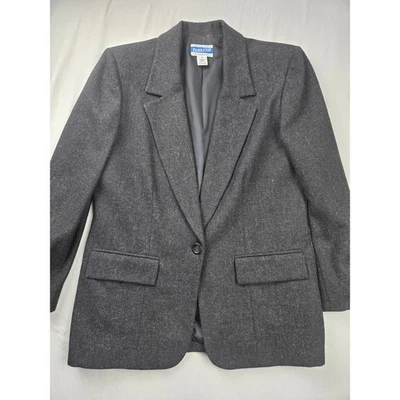 Pendleton Blazer Womens size 10  Charcoal Gray 100% Virgin Wool Made in USA - Image 1 of 4