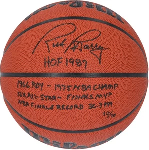 Rick Barry Warriors Signed Wilson Authentic Series Basketball w/Inscs - LE 10/10 - Picture 1 of 3
