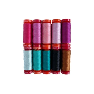 Aurifil Thread 10 SMALL SPOOLS 100% COTTON Heirloom 5x12wt 5x50wt (220yds each) - Image 1 of 2