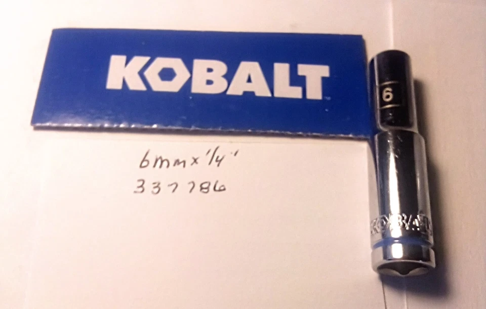 KOBALT  6 mm  x   1/4" DR  DEEP SOCKET  6 Point  # 337786 Free Shipping - Image 1 of 3