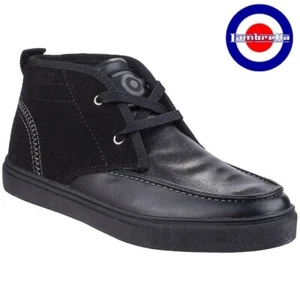 LAMBRETTA KINDER JUNIOR STIEFEL SCHWARZ SCHNÜRER SMART KNÖCHEL CHUKKA RETRO SCHUHE GRÖSSE UK - Bild 1 von 1