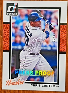 2014 Donruss Presse Proofs Gold Houston Astros Baseballkarte #109 Chris Carter/99 - Bild 1 von 6