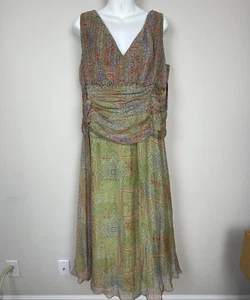 JS Boutique Silk Beaded Cottagecore Fairycore Midi Dress NWT Size 16 - Picture 1 of 10