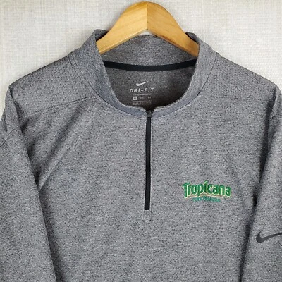 NIKE x TROPICANA Size 3XL Mens Performance 1/4 Zip Dri-Fit Wicking Wind Shirt - Image 1 of 4