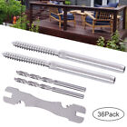36Pack 3/16 T316 Stainless Steel Cable Railing Hardware Kit For Wood Posts L+R